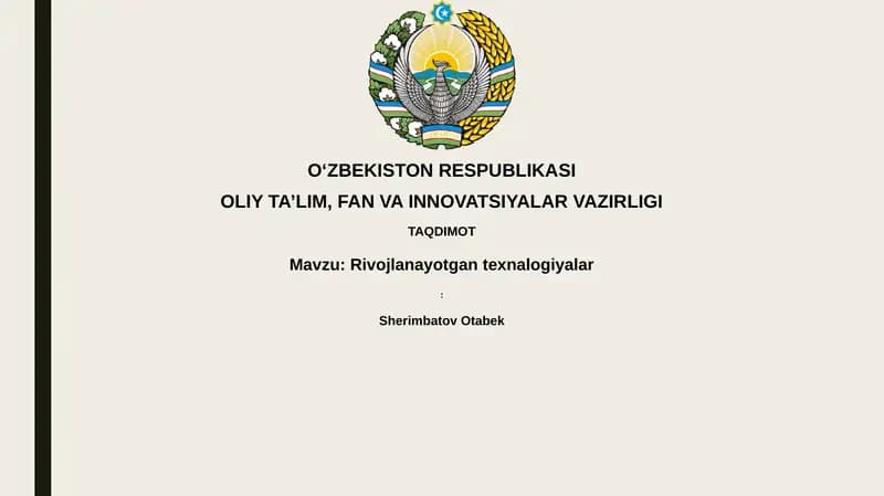 Rivojlanayotgan texnologiyalar