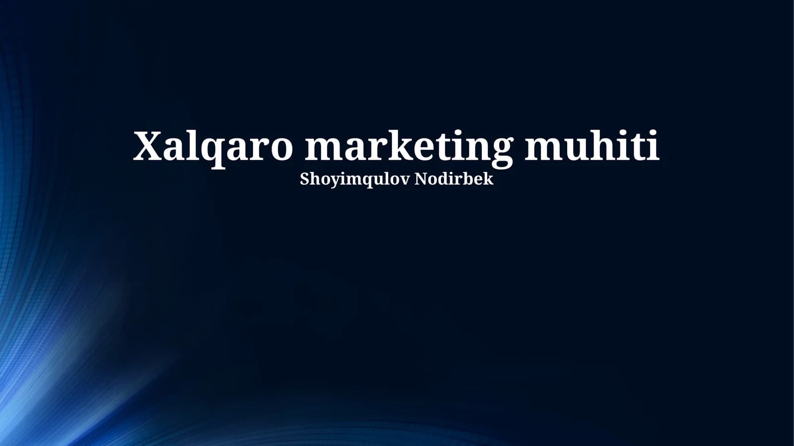 Xalqaro marketing muhiti