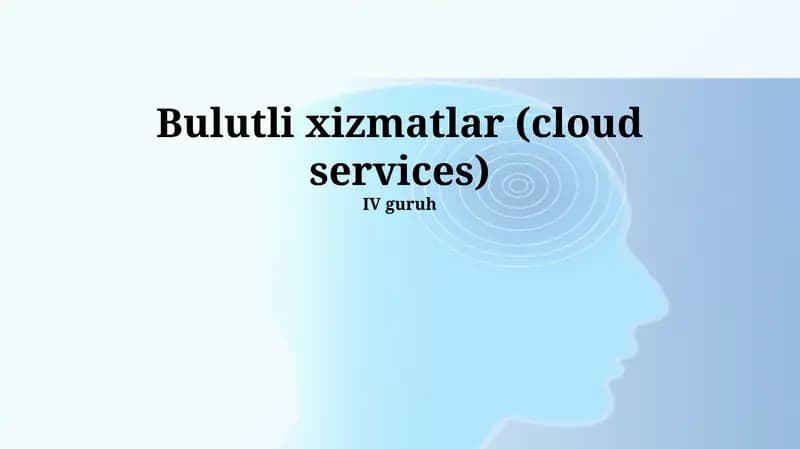 Bulut Xizmatlari (Cloud Services)