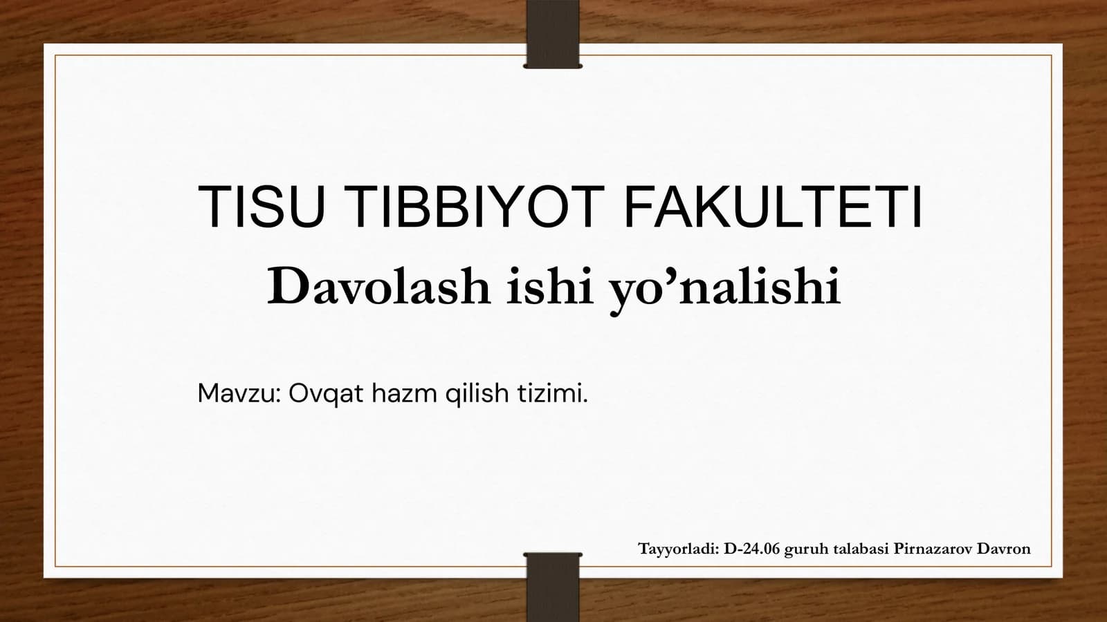 Ovqat hazim qilish tizimi