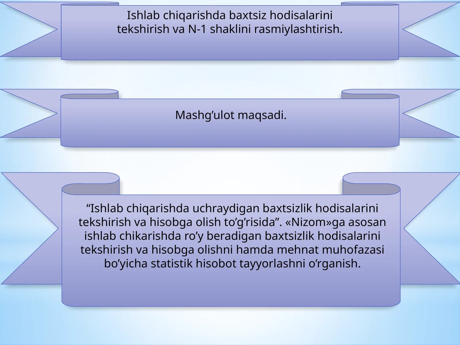 N-1 shaklini rasmiylashtirish