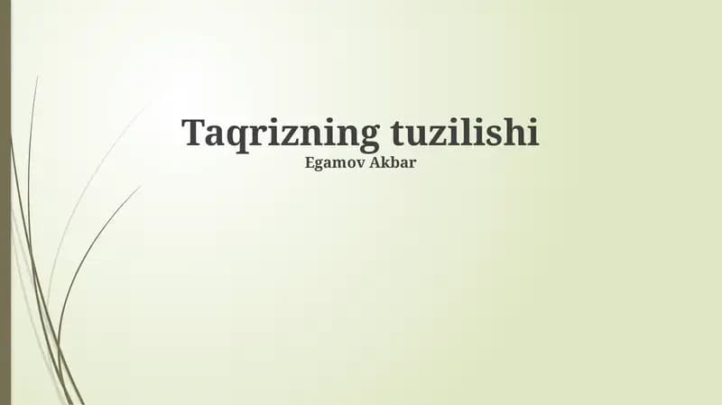 Taqrizning tuzilishi