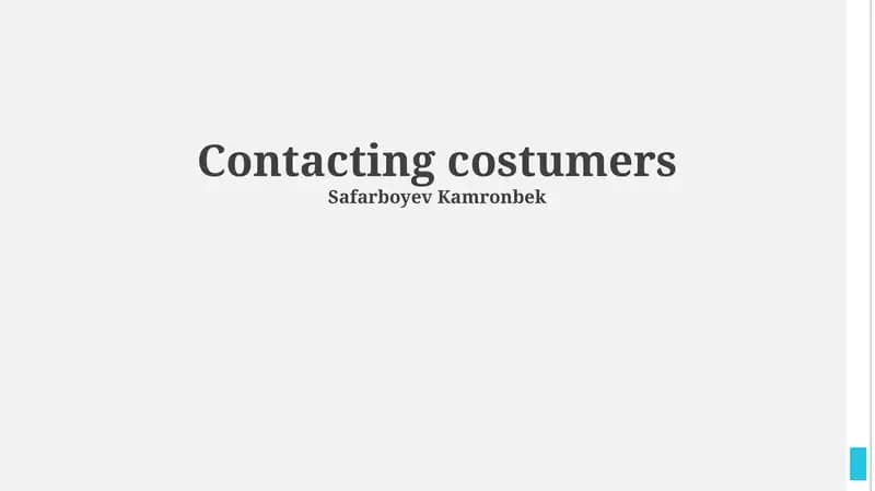 Contacting costumers