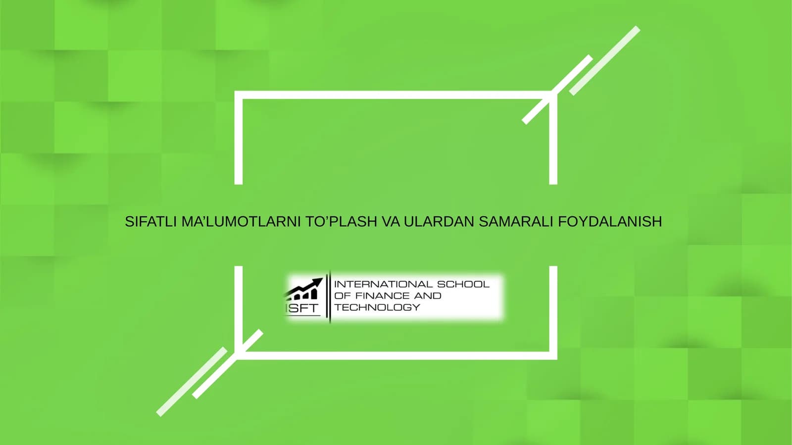 SIFATLI MA’LUMOTLARNI TO’PLASH VA ULARDAN SAMARALI FOYDALANISH