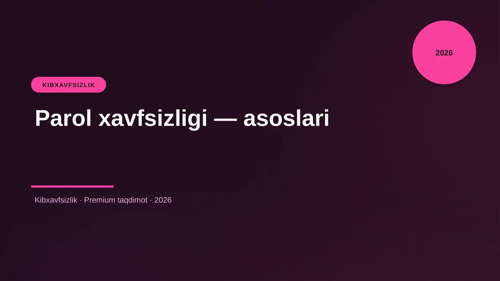 Parol xavfsizligi — asoslari