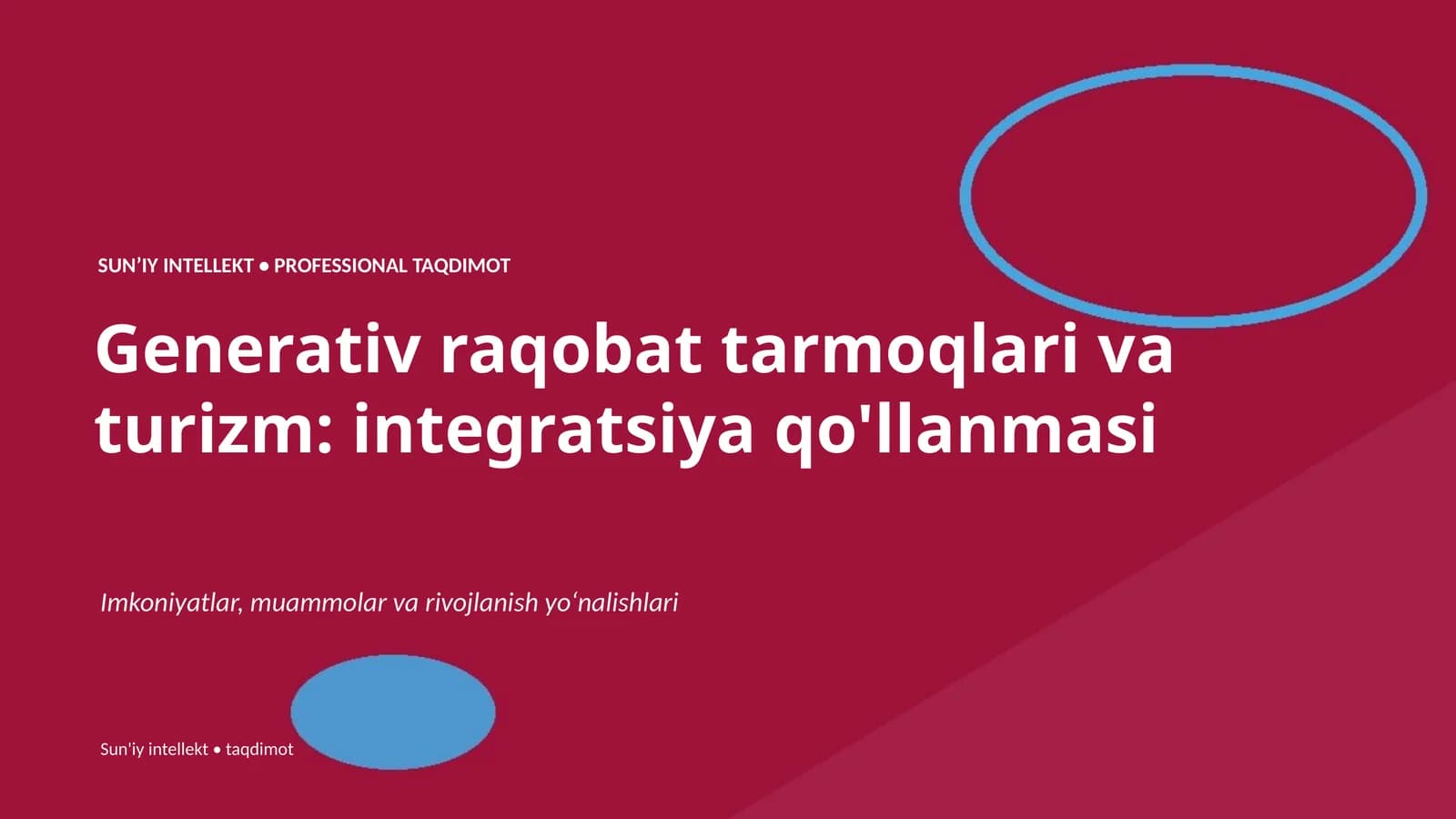 Generativ raqobat tarmoqlari va turizm: integratsiya qo'llanmasi