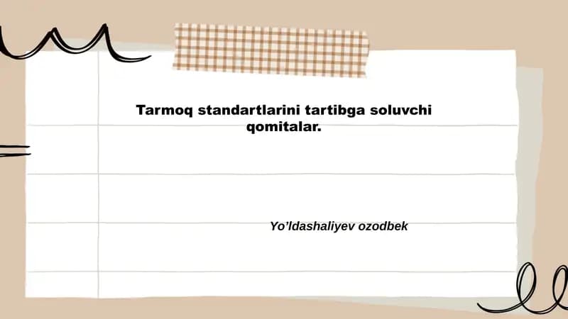 Milliy tarmoq standartlarini belgilovchi qo'mitalar