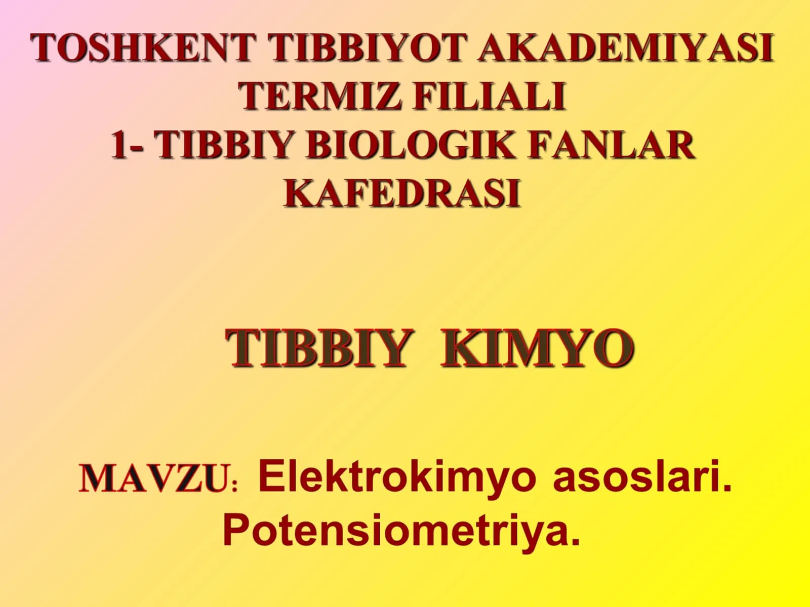 Elektrokimyo asoslari