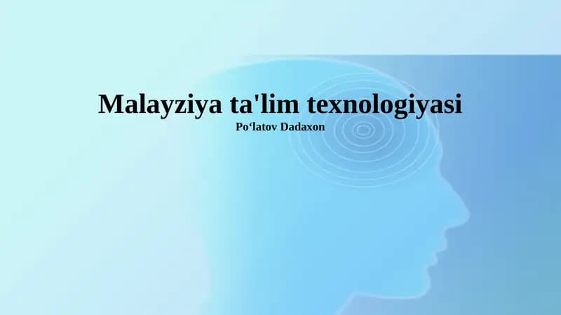 Malayziya ta'lim texnologiyasi