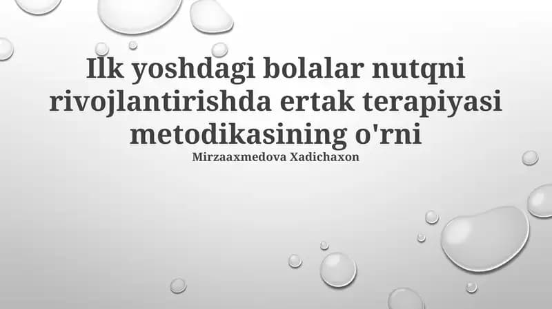 Ertak Terapiyasi metodikasi