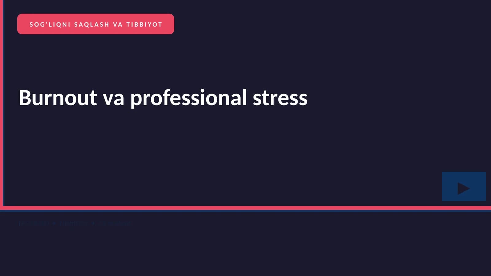 Burnout va professional stress