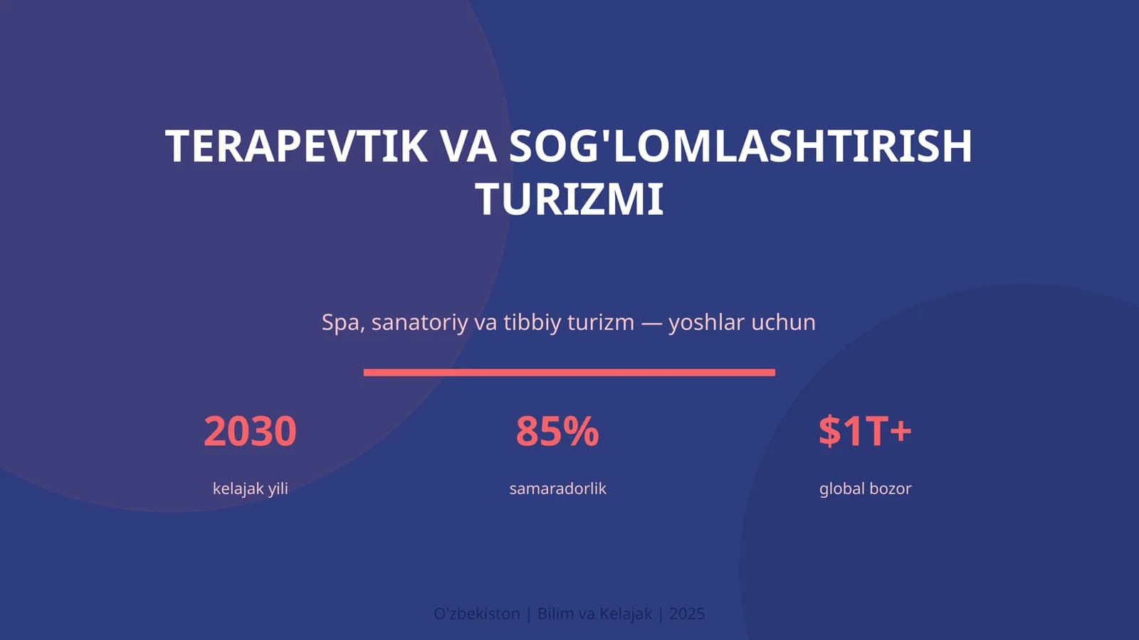 TERAPEVTIK VA SOG'LOMLASHTIRISH TURIZMI