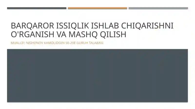 Issiqlik ishlab chiqarish