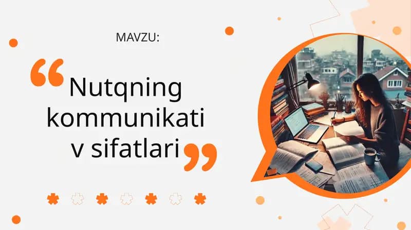 Nutqning kommunikativ sifatlari