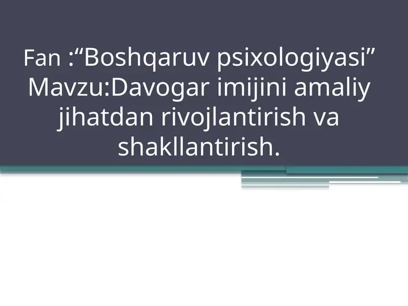 Boshqaruv psixologiyasi