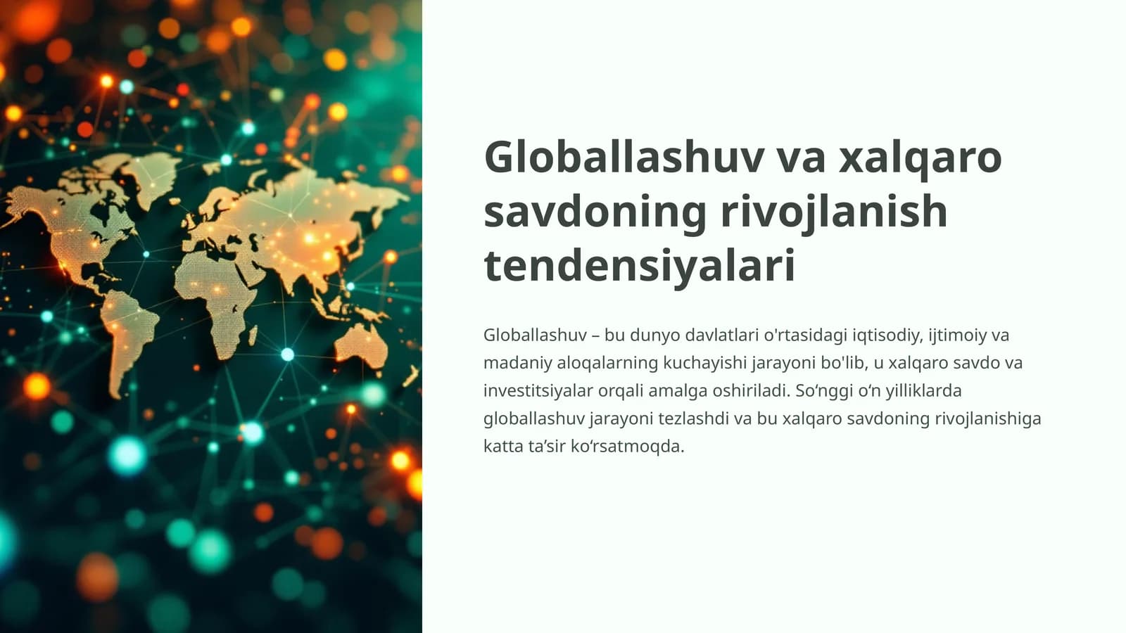 Xalqaro Savdo va Globallashuv