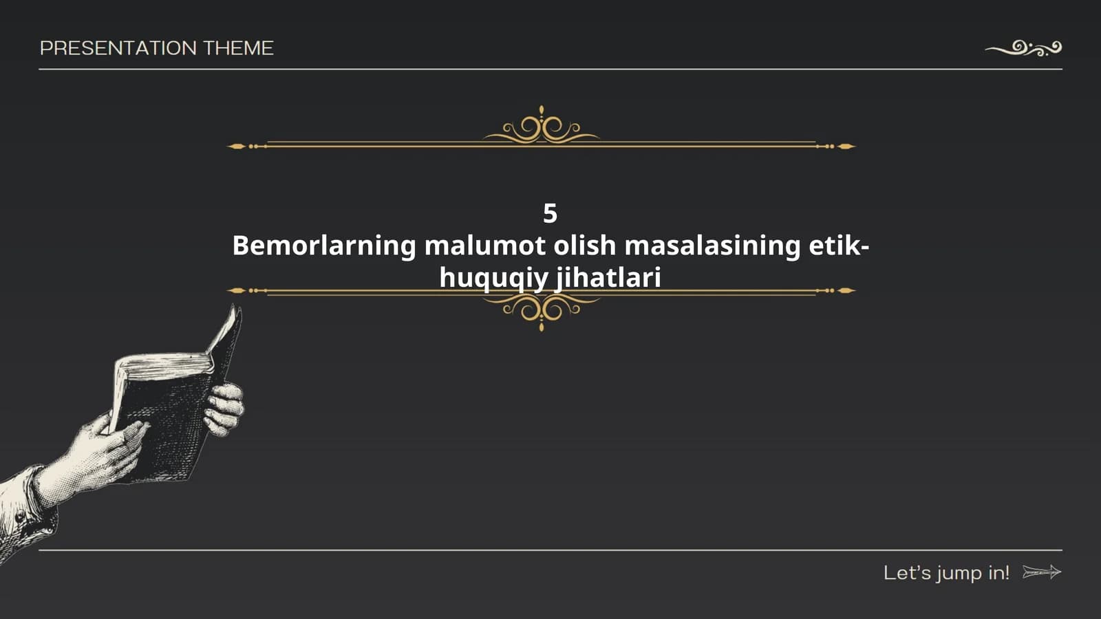 Bemorlarning malumot olish masalasining etik-huquqiy jihatlari