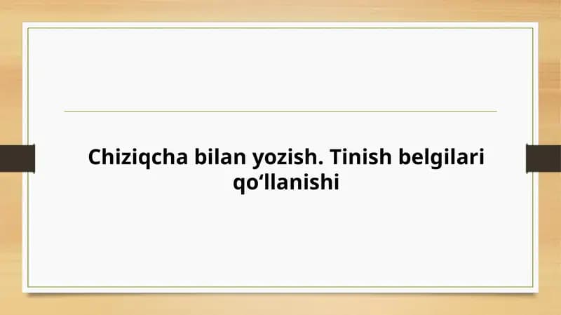 CHIZIQCHA BILAN YOZISHQOIDALARI
