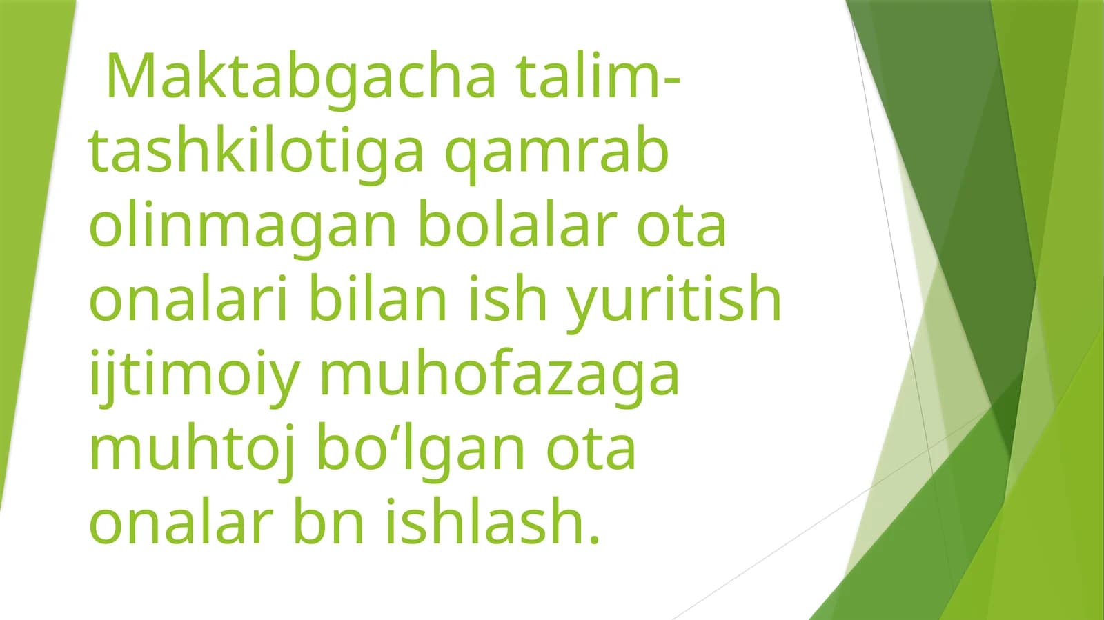 Ota-onalar bilan ishlash
