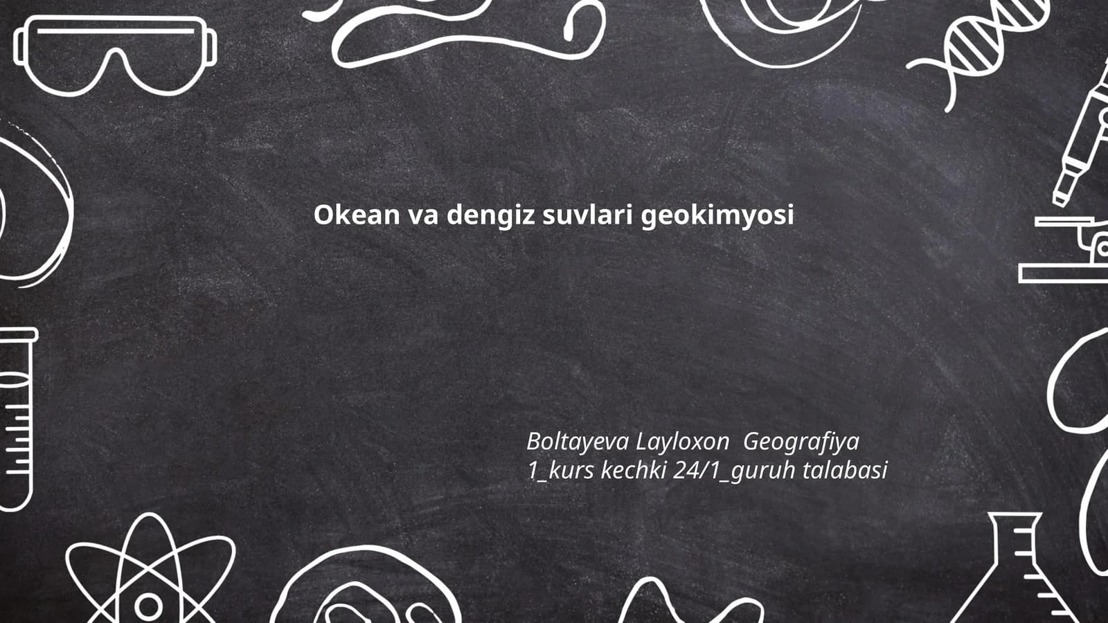 Okean va dengiz suvlari geokimyosi