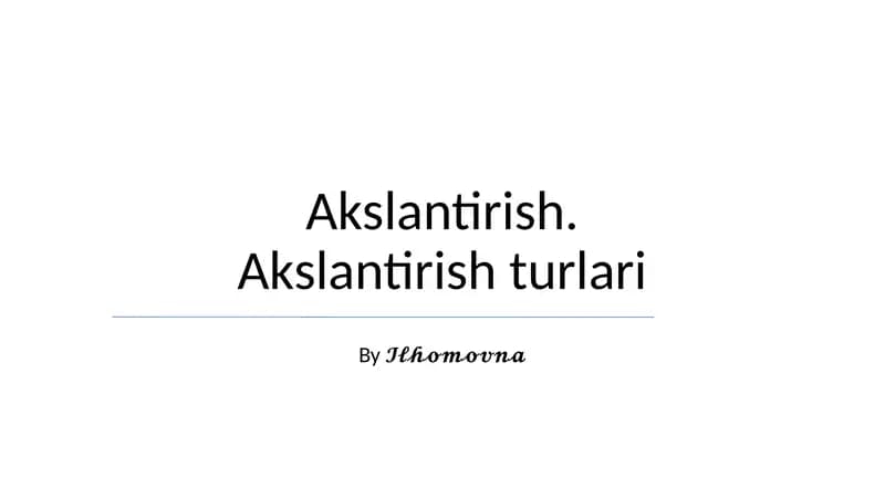 Akslantirish. Akslantirish turlari