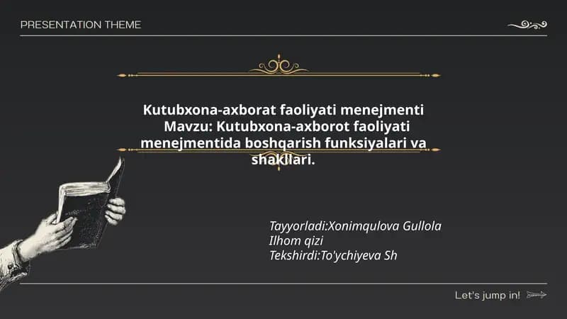 Kutubxona-axborat faoliyati menejmenti