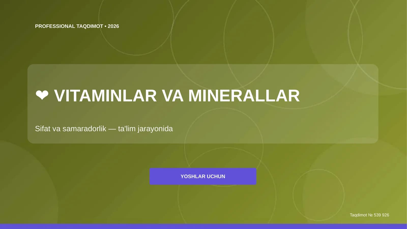 VITAMINLAR VA MINERALLAR