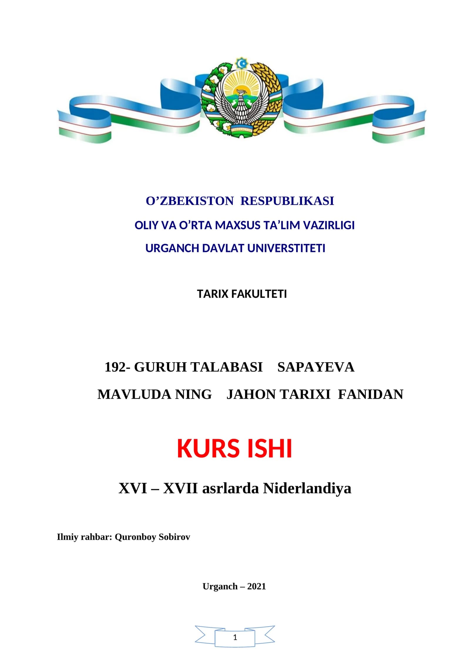 XVI - XVII asrlarda Niderlandiya