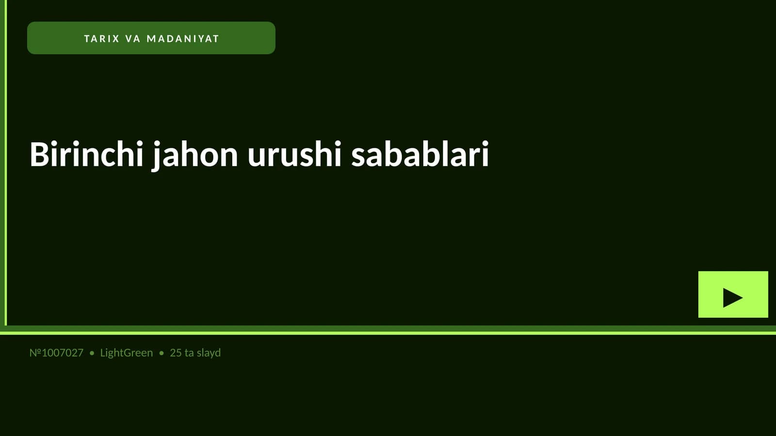 Birinchi jahon urushi sabablari