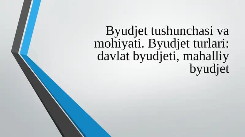 Byudjetushunchasivamohiyati