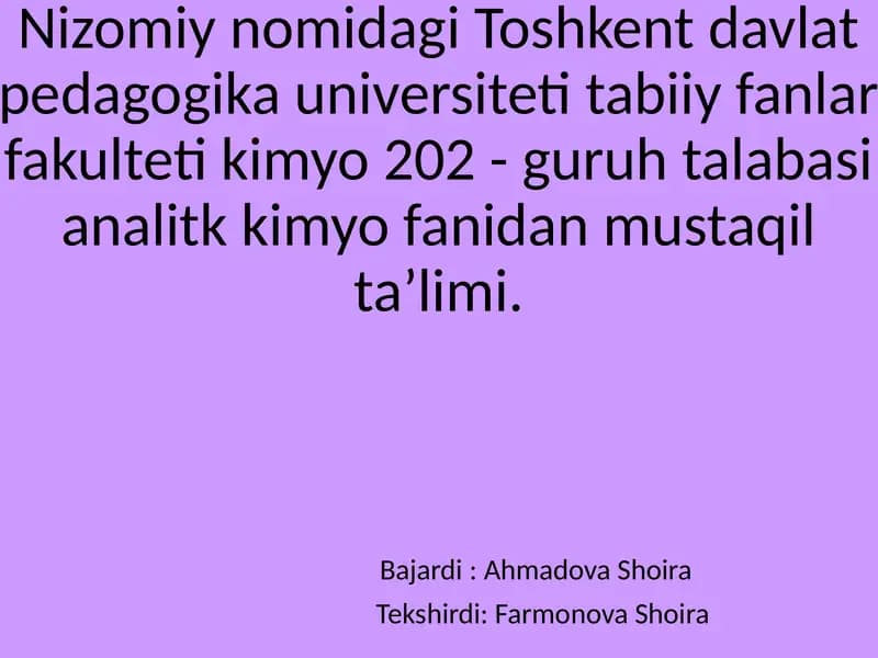 Sifat analizining sistemalari
