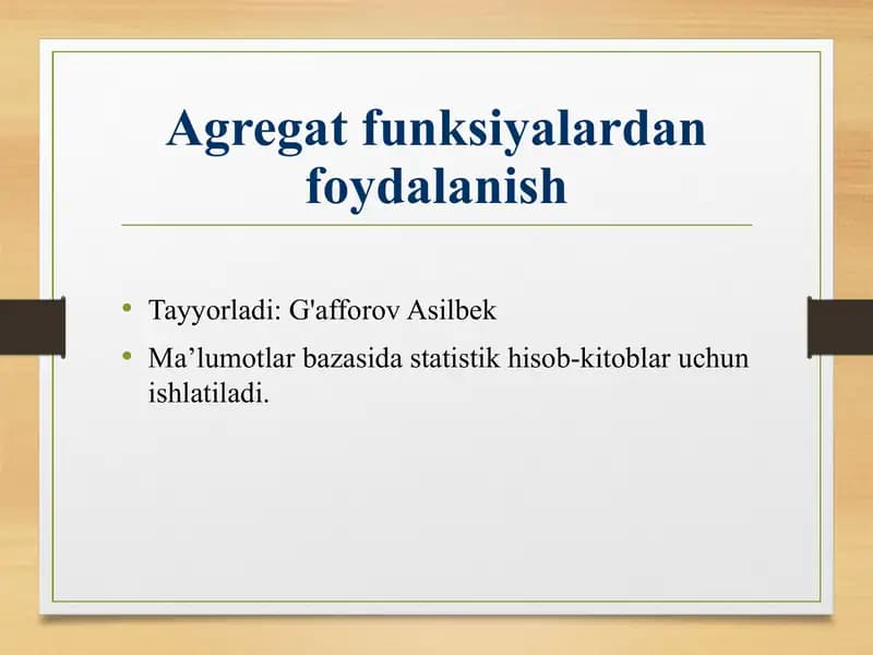 Agregat funksiyalar