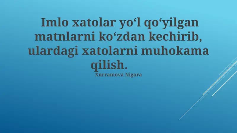 Xato Turlarini Tasniflash