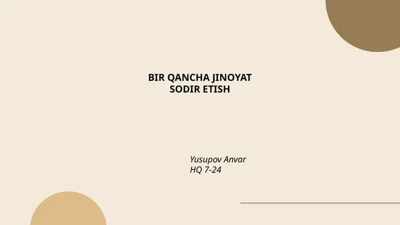 Bir qancha jinoyat sodir etish