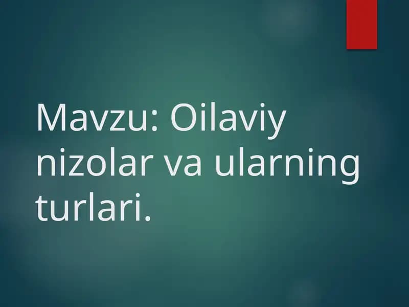 Oilaviy nizolar