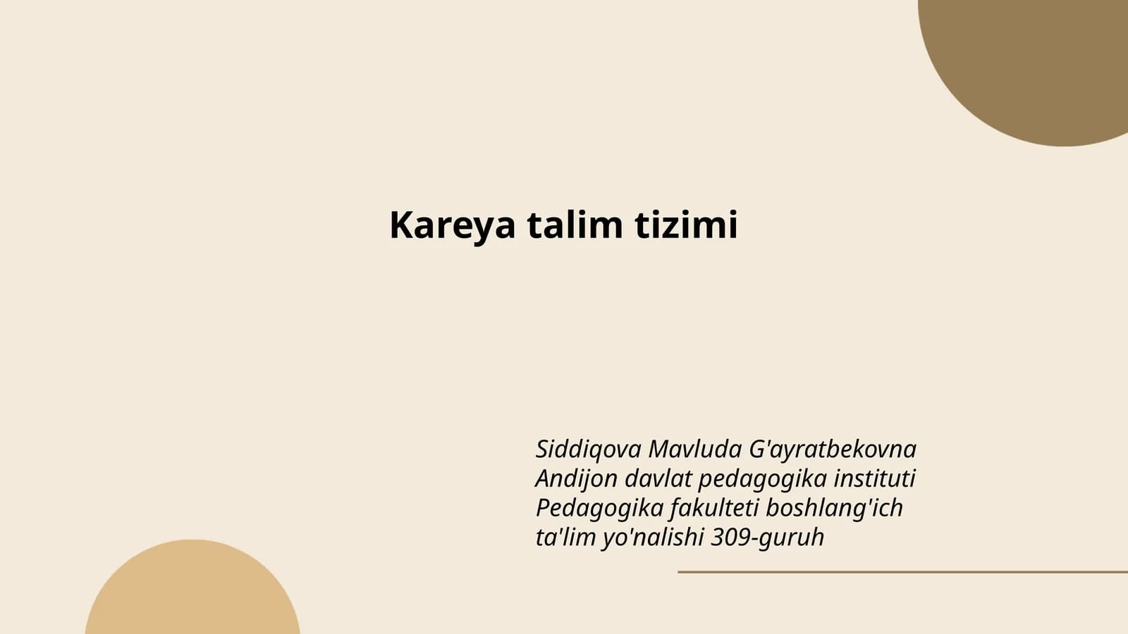 Kareya talim tizimi
