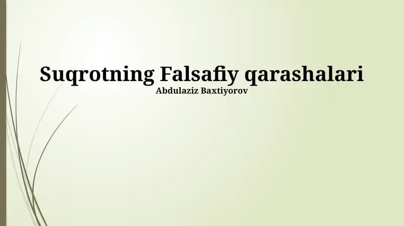 Suqrotning Falsafiy qarashalari