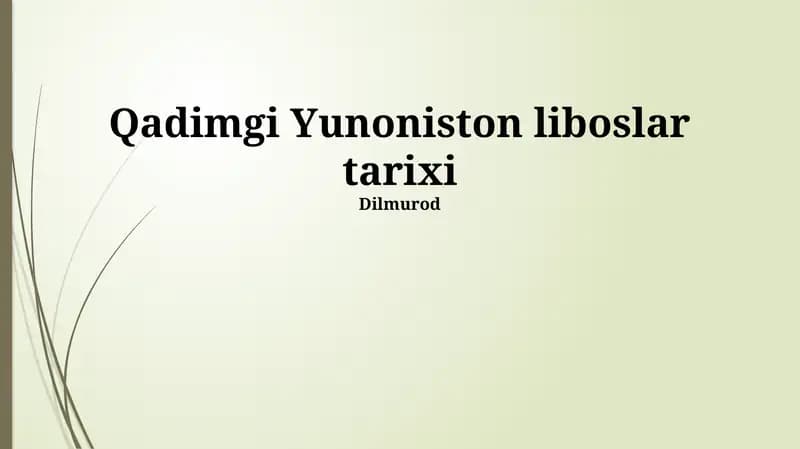 Qadimgi Yunoniston liboslar tarixi