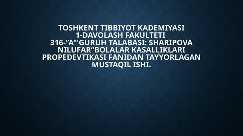 O'pkaning tug'man uqsonlari va rivojanish sabablari