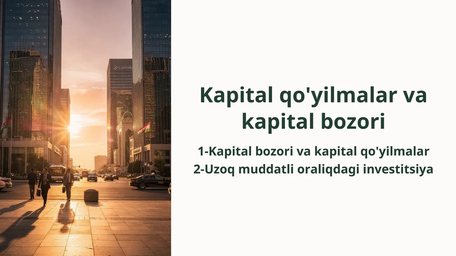 Kapital bozori va kapital qo'yilmalar
