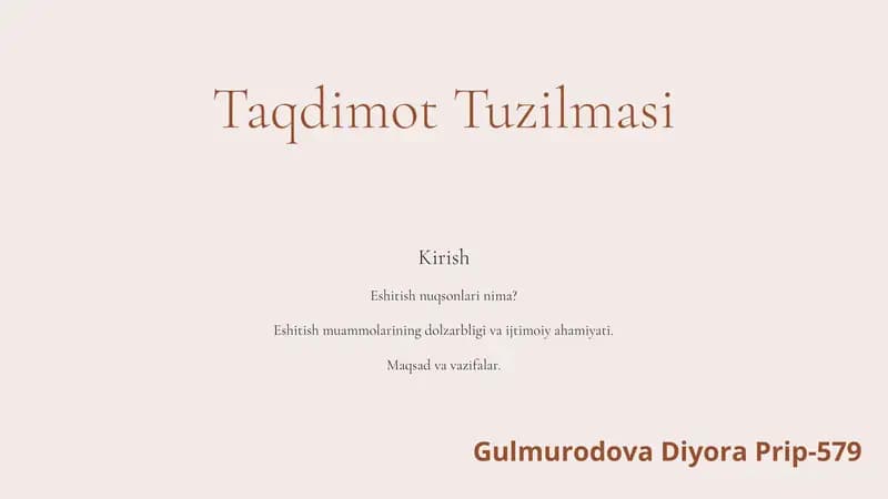 Taqdimot Tuzilmasi