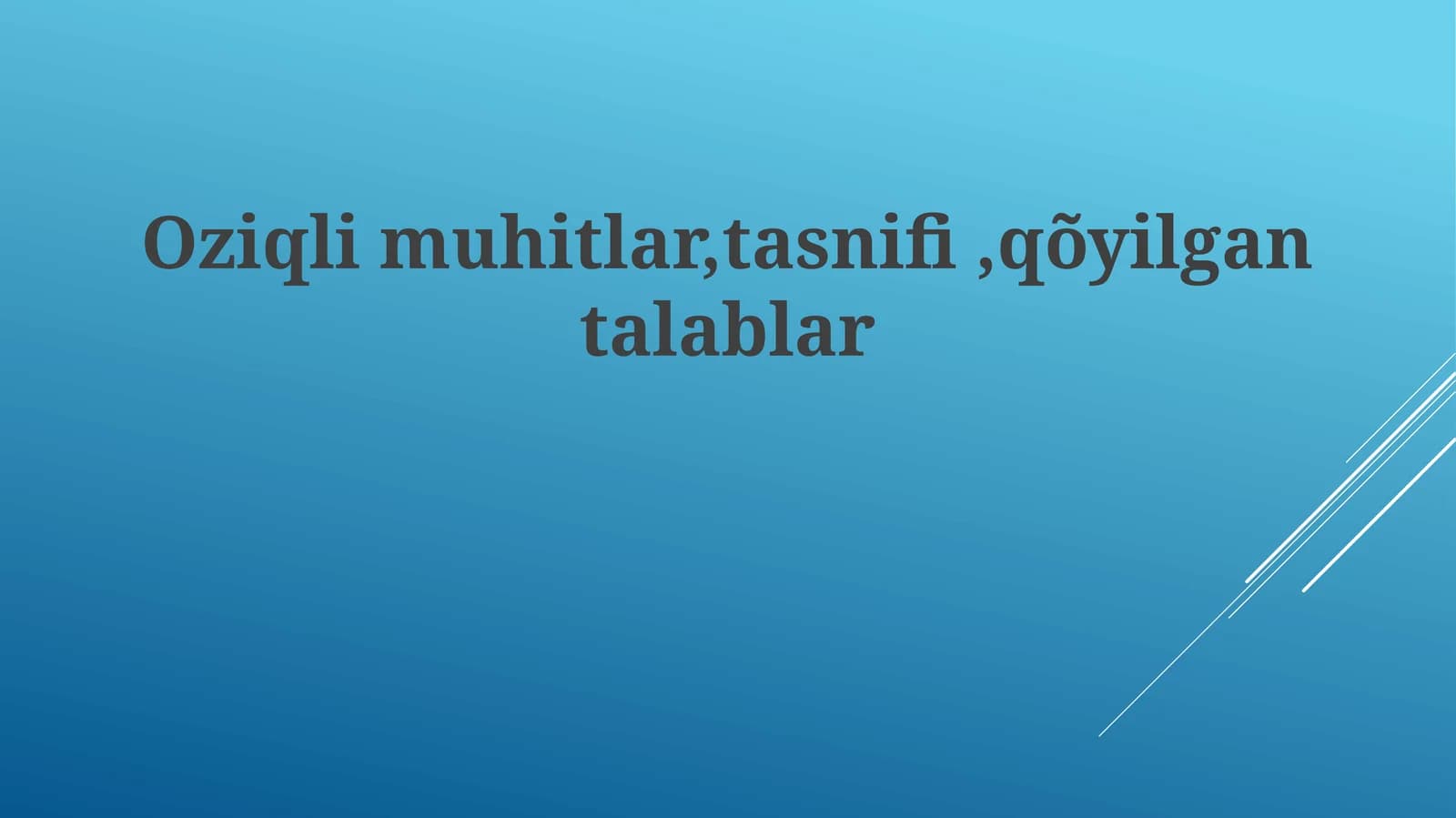 Oziq muhitlarining tasnifi