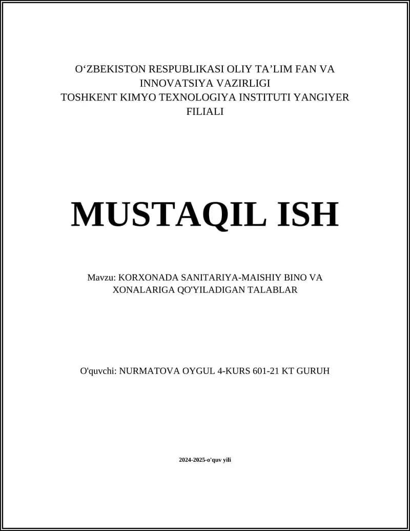 Gigiena talablariga moslik