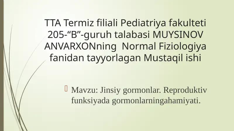 Normal Fiziologiya