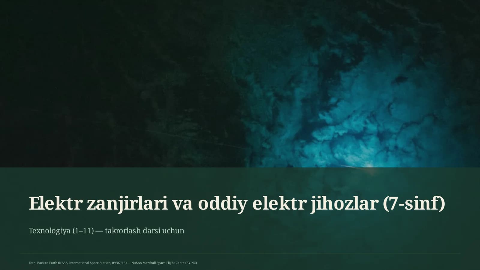 Elektr zanjirlari va oddiy elektr jihozlar (7-sinf)