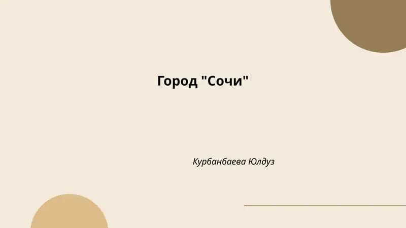 Город "Сочи"