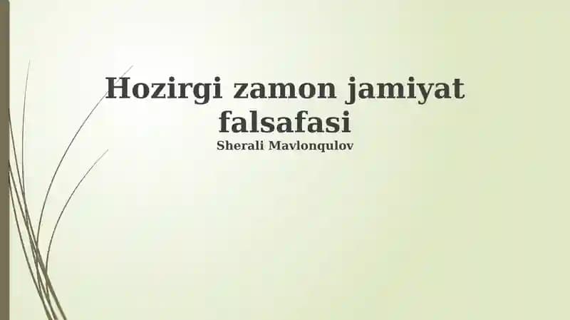 Zamonaviy jamiyat falsafasi