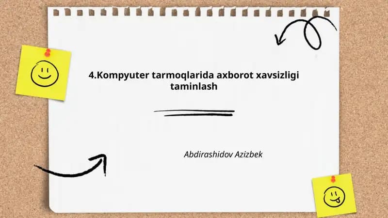 Kompyuter tarmoqlarida axborot xavsizligi taminlash