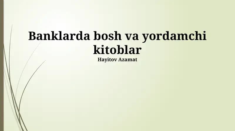 Banklarda hisob kitoblarning ahamiyati