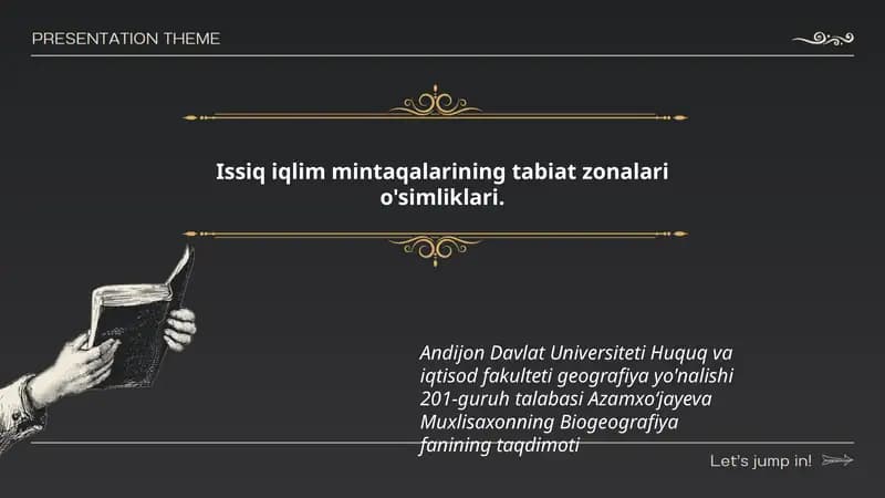 Biogeografiya fanining taqdimoti